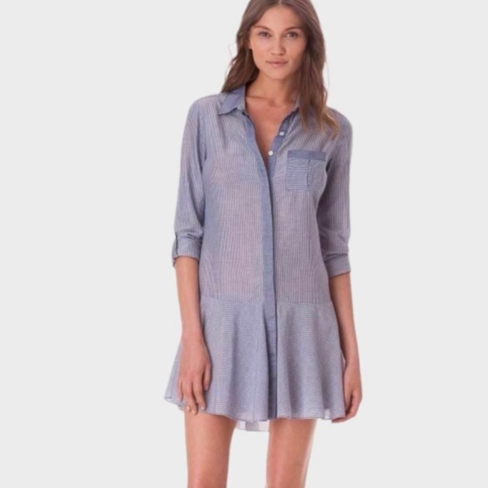 NWT Sam Edelman Pinstriped Shirt Dress